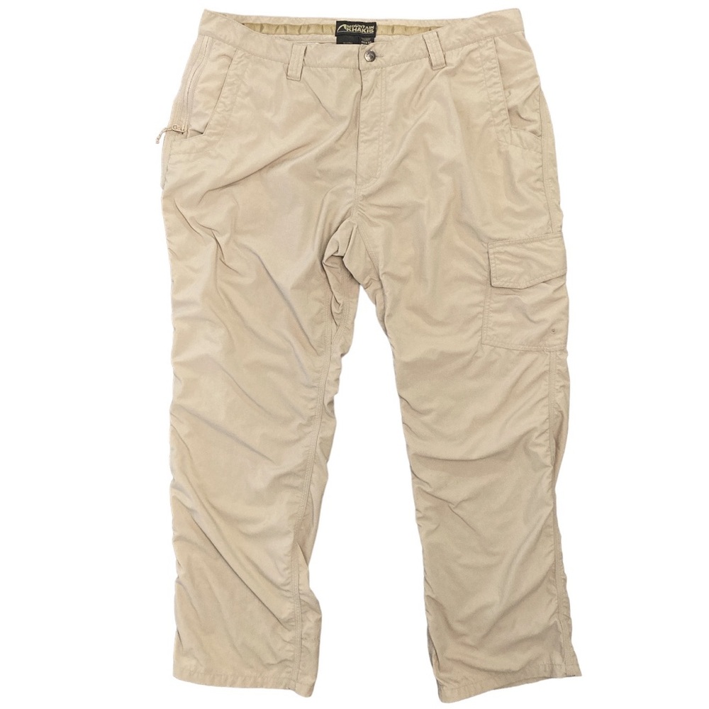 Mountain Khakis Men’s 40 40x30 Snake River Nylon Cargo Pants Khaki Hiking Zipper